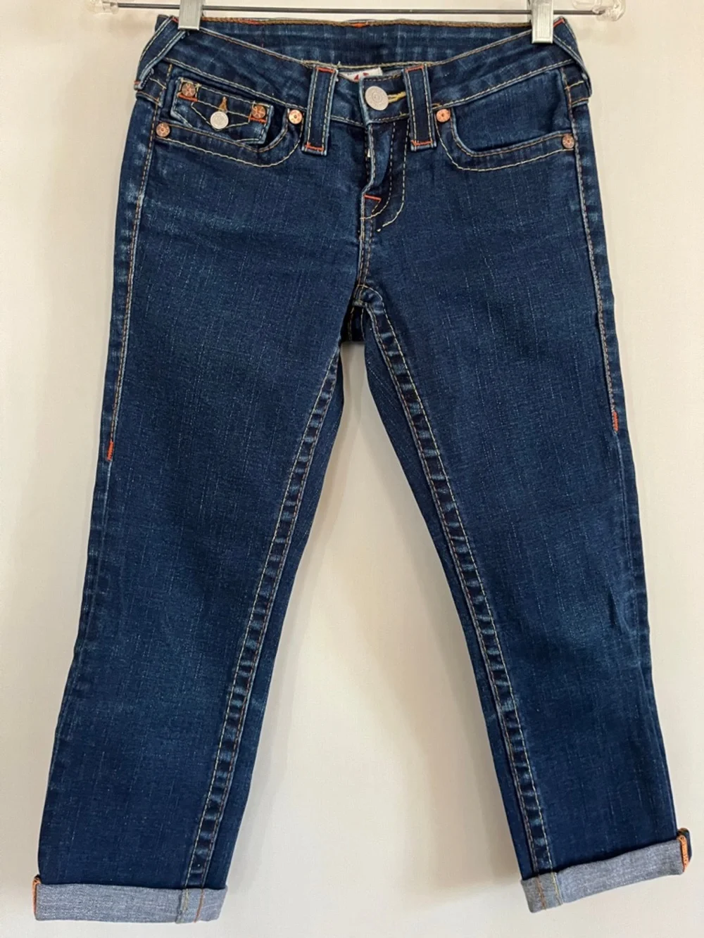 True Religion Dark Blue Julie Capri denim Jeans - Picture 1 of 10